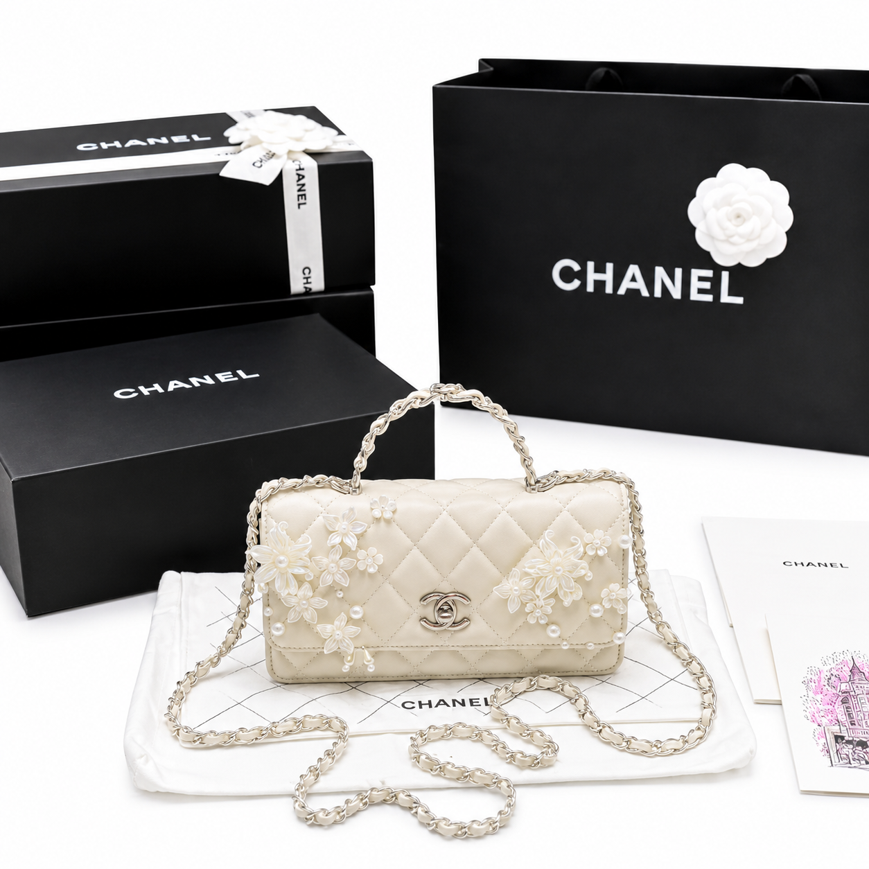 Chanel Floral Quilted Mini Flap Bag