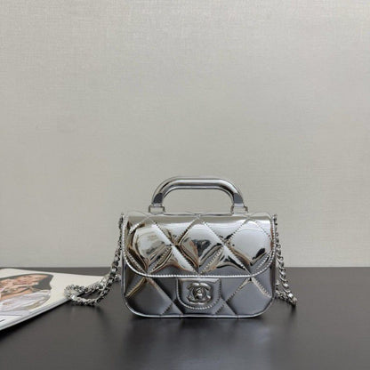 Chanel Mini Top Handle Flap Bag (Patent Leather)