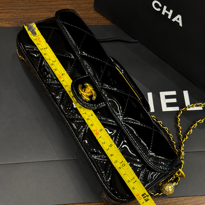 Chanel Patent Quilted Top Handle Shoulder Bag