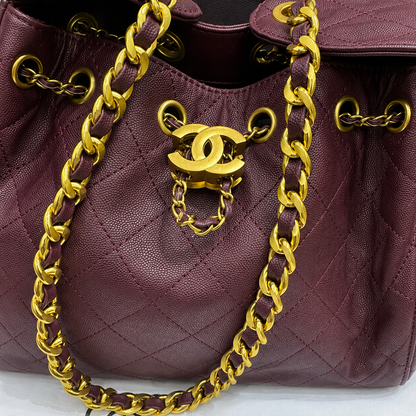 Chanel Quilted Chain Bucket Shoulder Bag