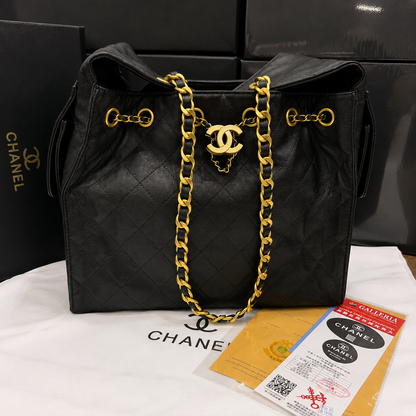 Chanel Quilted Chain Bucket Shoulder Bag