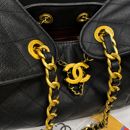 Chanel Quilted Chain Bucket Shoulder Bag