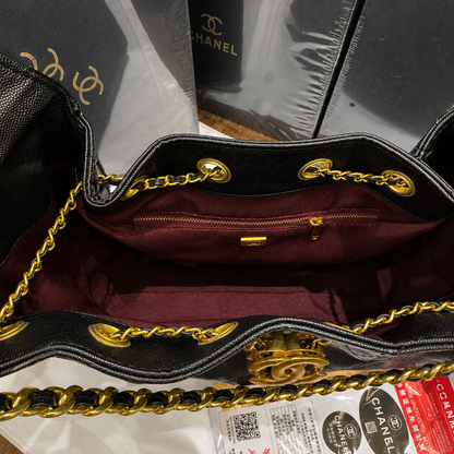 Chanel Quilted Chain Bucket Shoulder Bag