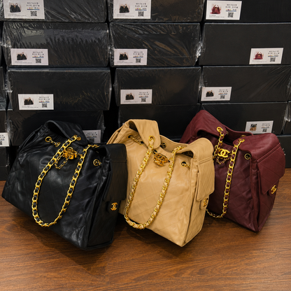 Chanel Quilted Chain Bucket Shoulder Bag