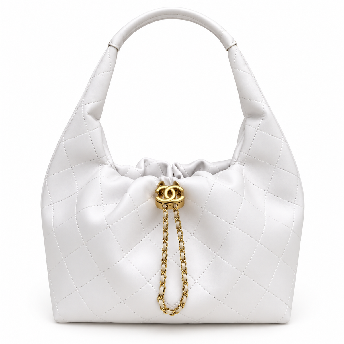 Chanel Quilted Chain Hobo Shoulder Bag