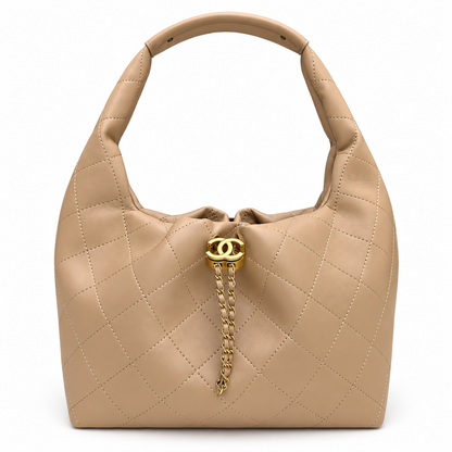Chanel Quilted Chain Hobo Shoulder Bag