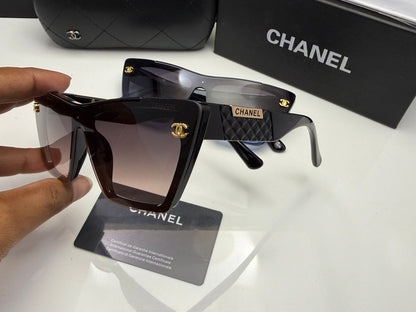 Chanel Quilted Temple Shield Sunglasses