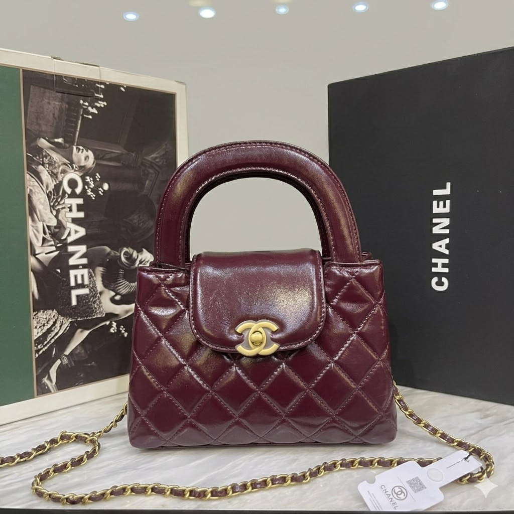 Chanel Quilted Top Handle Chain Mini Bag