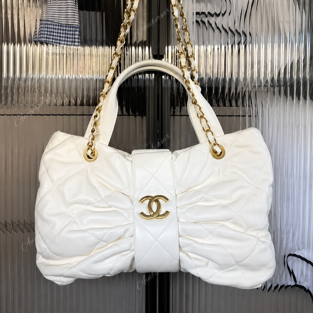 Chanel Ruched Chain Shoulder Bag