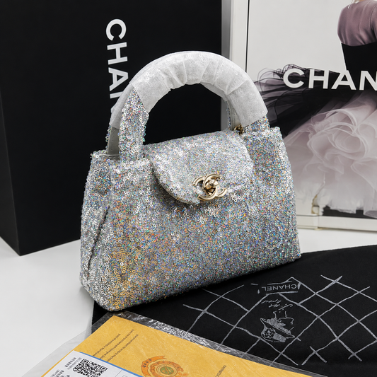 Chanel Sequin Top Handle Flap Bag