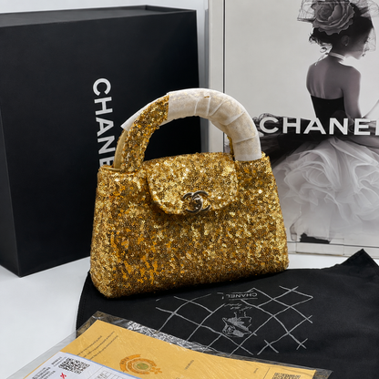 Chanel Sequin Top Handle Flap Bag