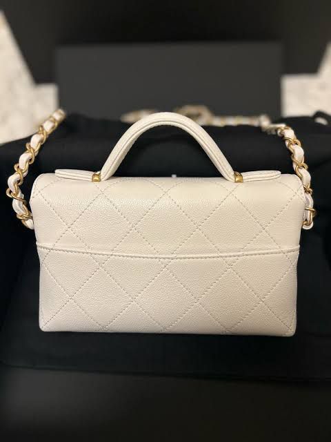 Chanel Style Quilted Mini Top Handle Flap Bag