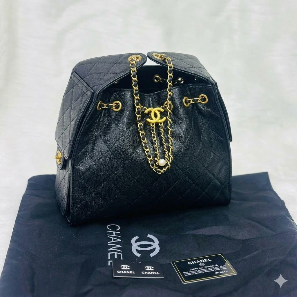 Chanel 25 Medium Handbag (Quilted Drawstring Bucket Style)
