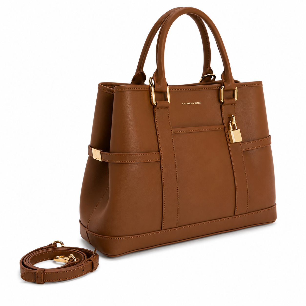Charles & Keith Canvas Structured Tote Bag