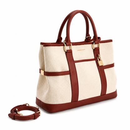 Charles & Keith Canvas Structured Tote Bag