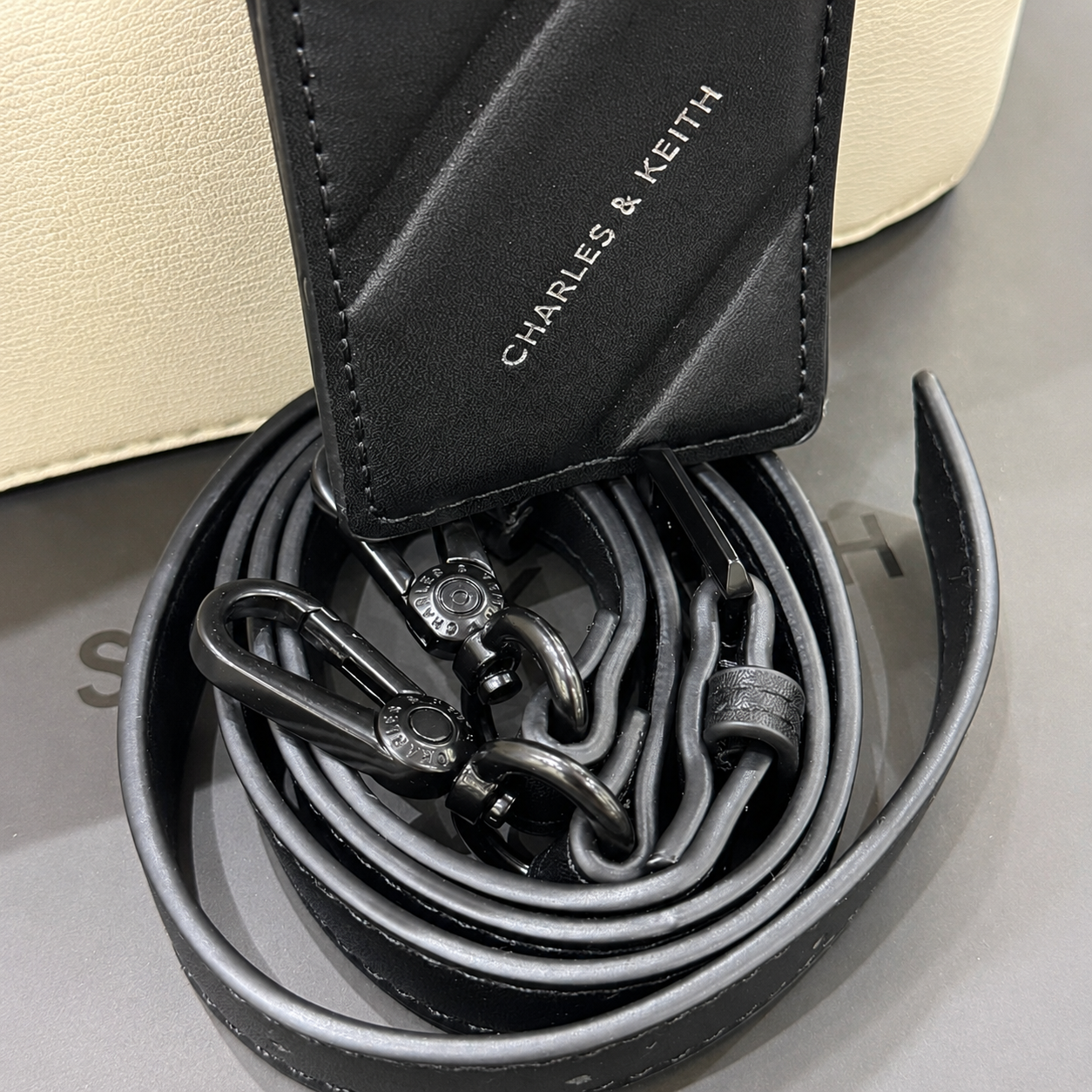 Charles & Keith Contrast Structured Tote Bag