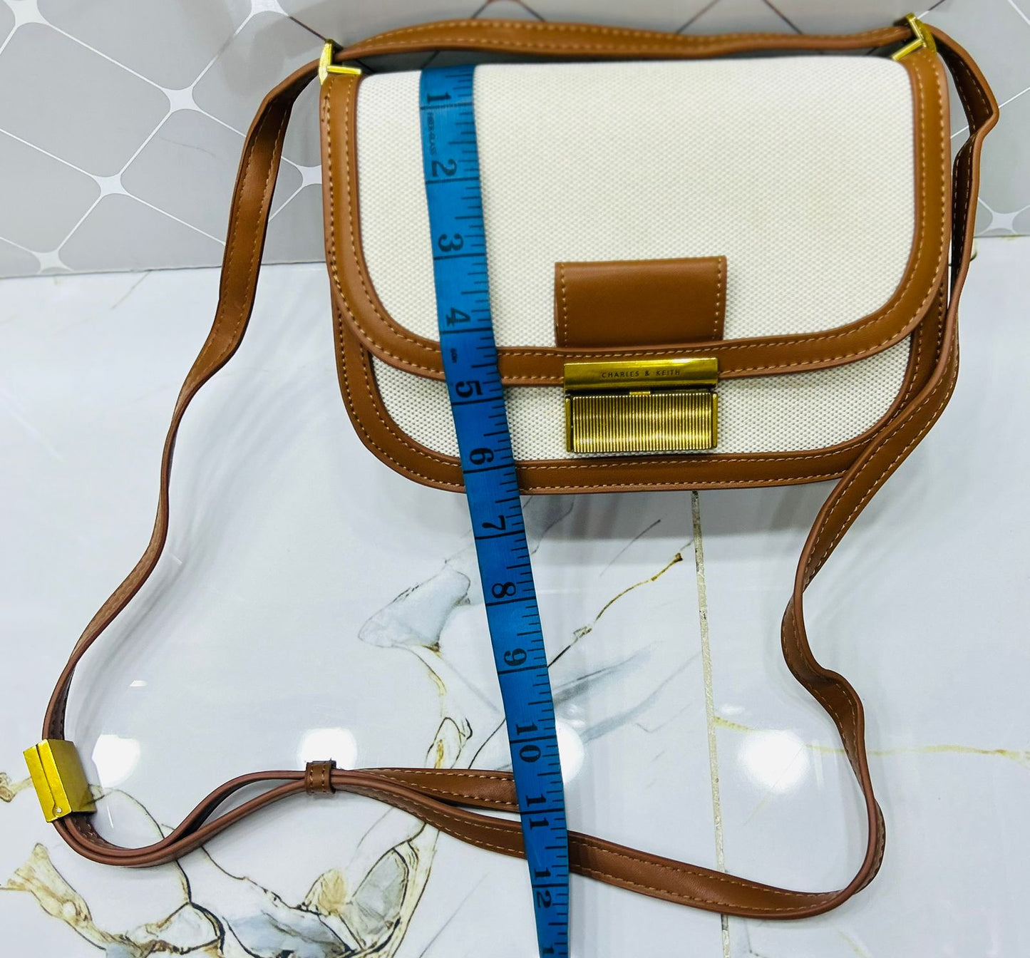 Charles & Keith Contrast Trim Crossbody Bag