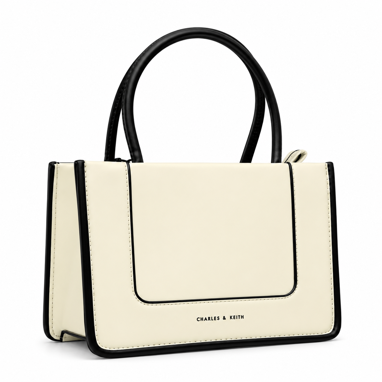 Charles & Keith Denim Flap Structured Tote Bag