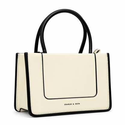 Charles & Keith Denim Flap Structured Tote Bag