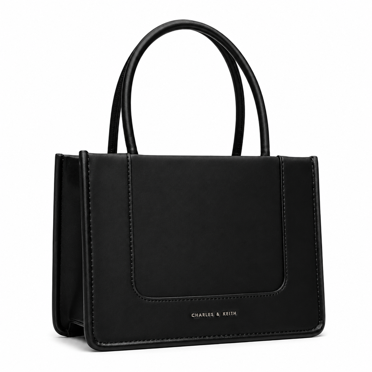 Charles & Keith Denim Flap Structured Tote Bag