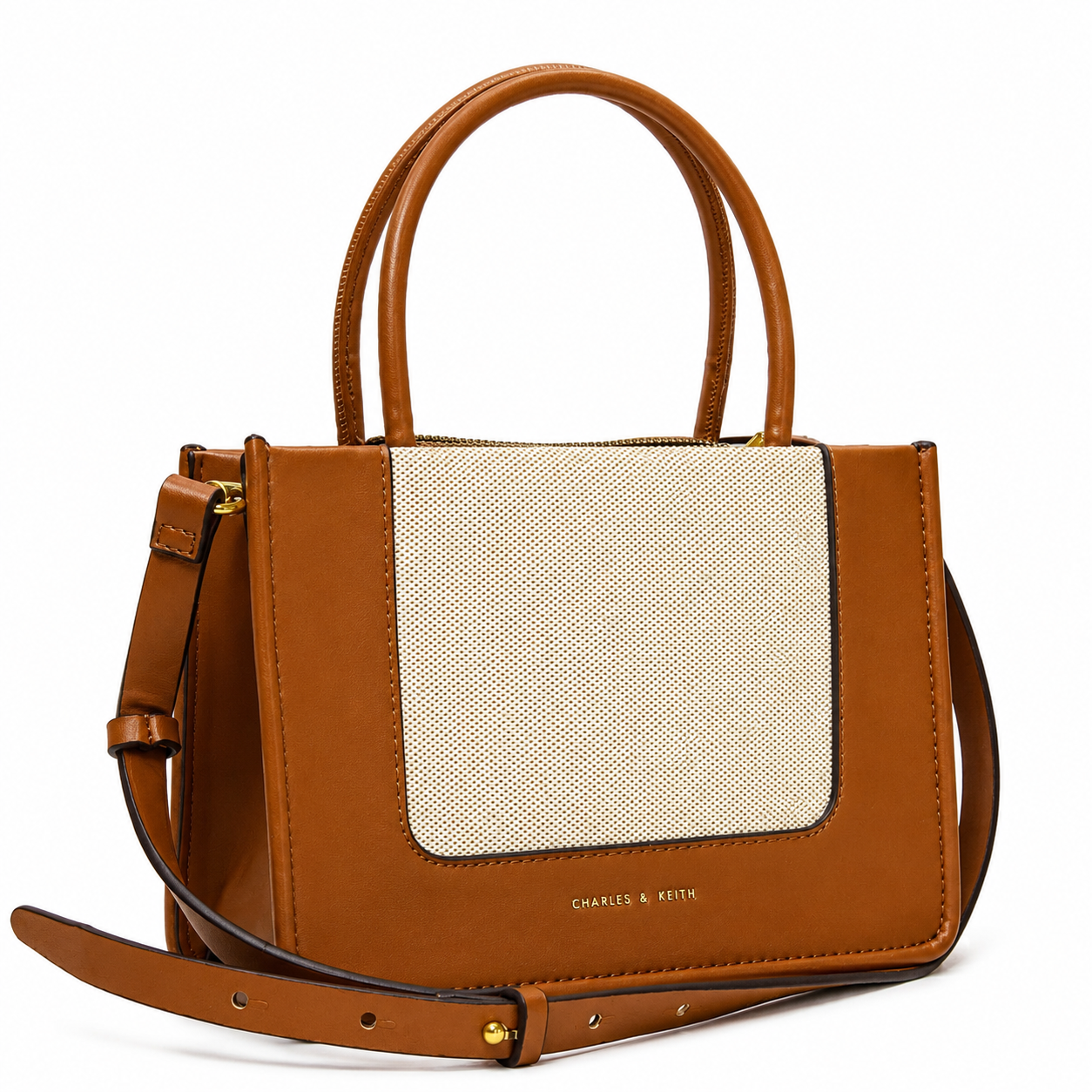 Charles & Keith Denim Flap Structured Tote Bag