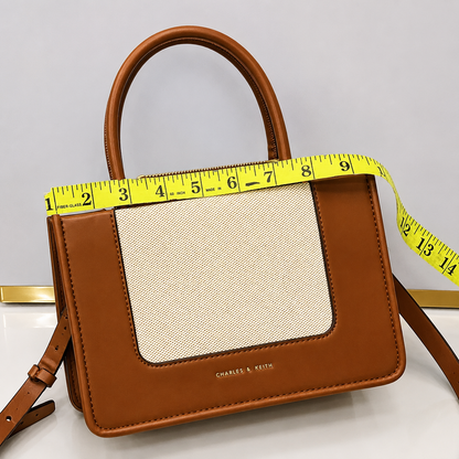 Charles & Keith Denim Flap Structured Tote Bag