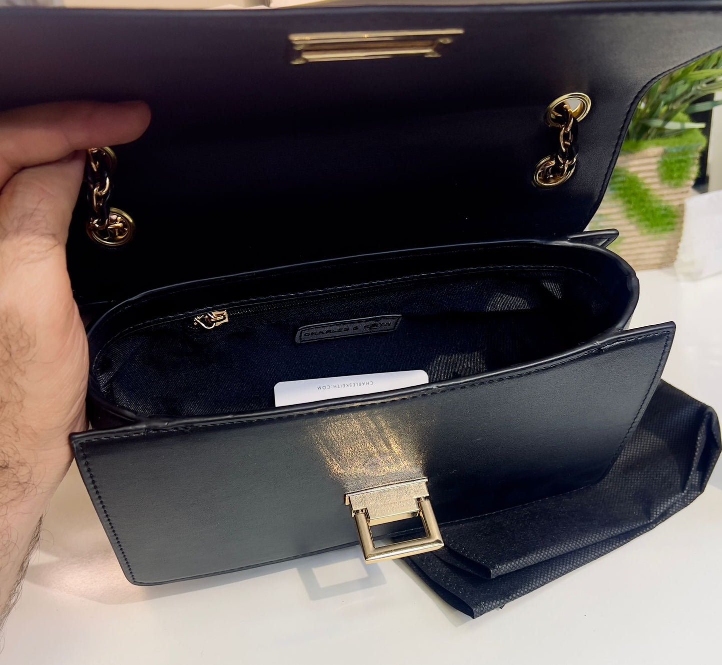 Charles & Keith Gem Lock Chain Shoulder Bag Style
