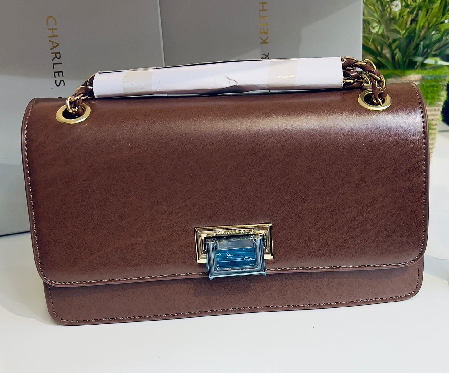 Charles & Keith Gem Lock Chain Shoulder Bag Style