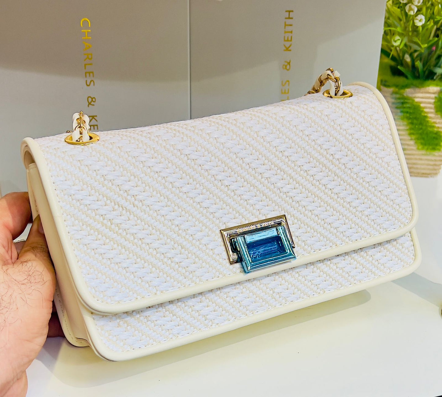 Charles & Keith Gem Lock Chain Shoulder Bag Style