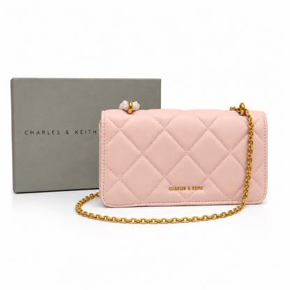 Charles & Keith Quilted Chain Shoulder Bag