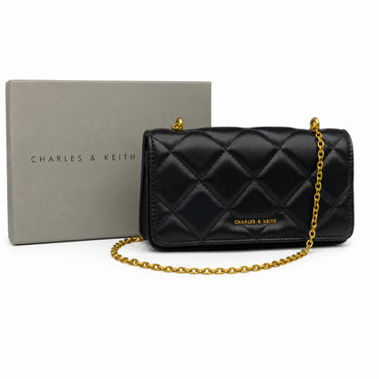 Charles & Keith Quilted Chain Shoulder Bag