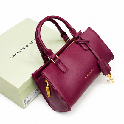Charles & Keith Structured Top Handle Handbag