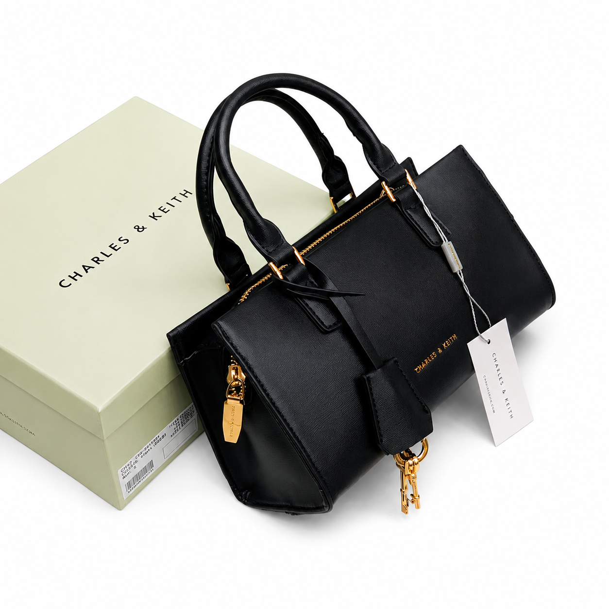 Charles & Keith Structured Top Handle Handbag