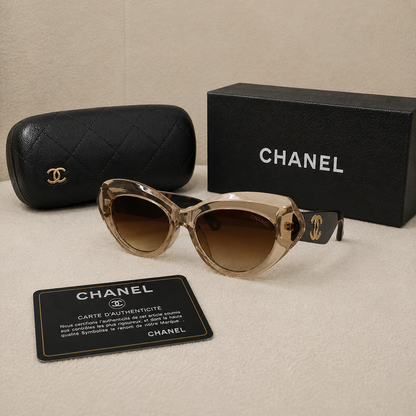 Chanel Crystal Beige Butterfly Sunglasses