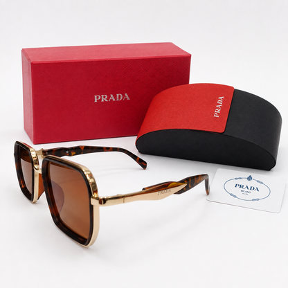 Prada Oversized Square Sunglasses – Tortoiseshell Brown