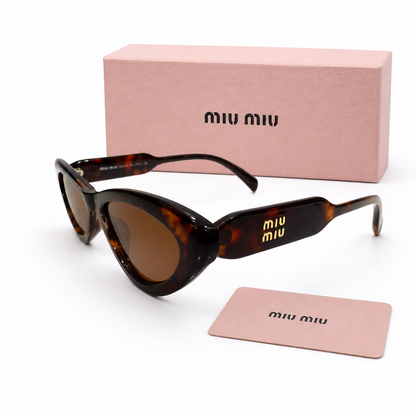 Miu Miu Tortoiseshell Cat-Eye Sunglasses – Brown