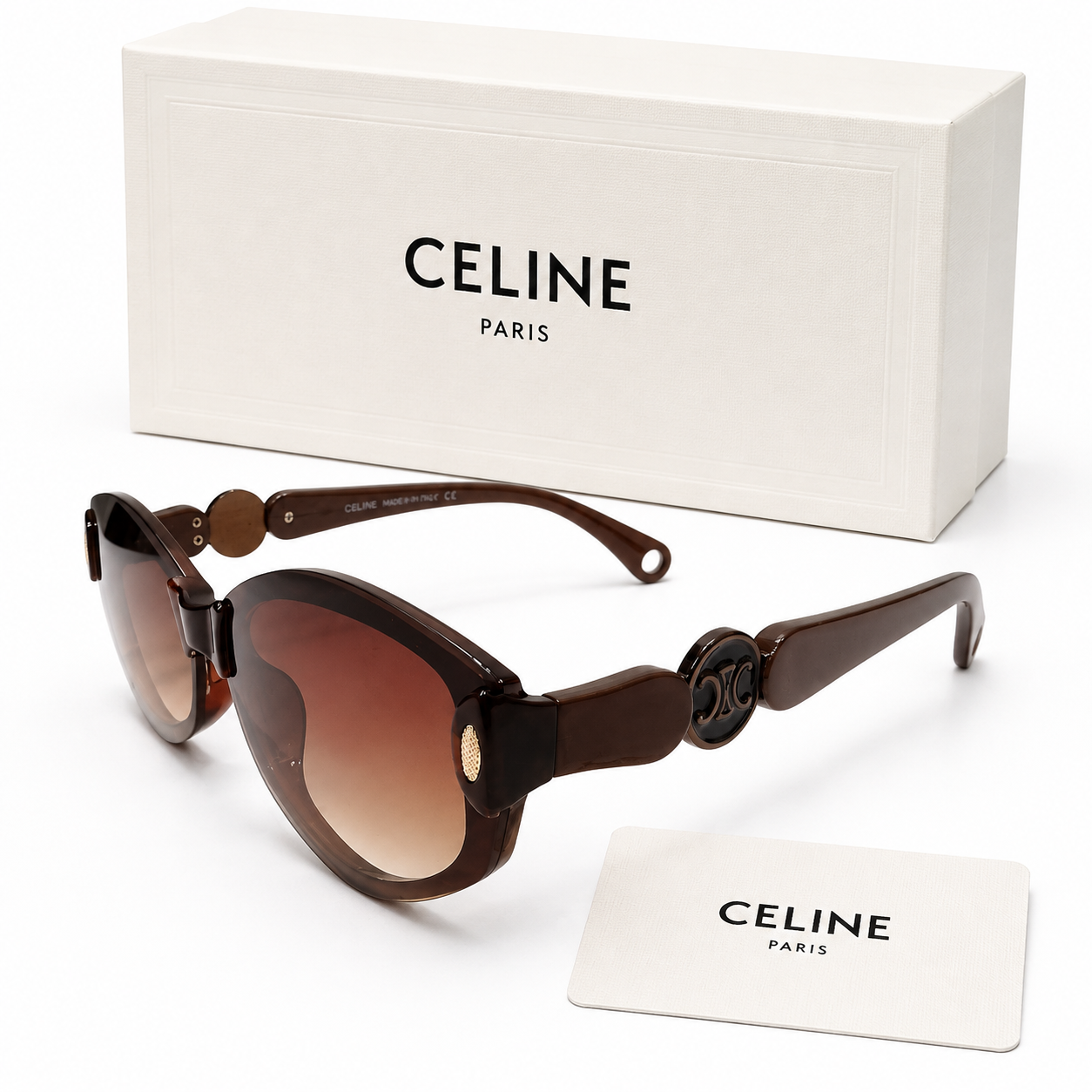 Celine Triomphe Sculpted Sunglasses – Brown Gradient