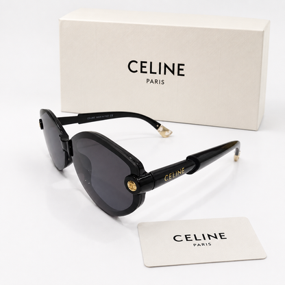 Celine Triomphe Layered Butterfly Sunglasses – Glossy Black