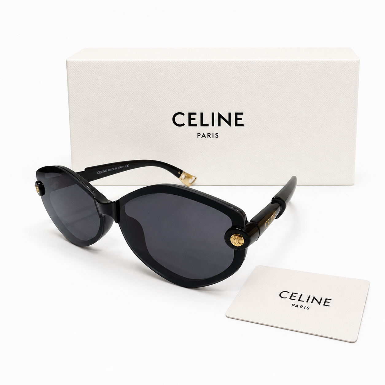 Celine Triomphe Layered Butterfly Sunglasses – Glossy Black