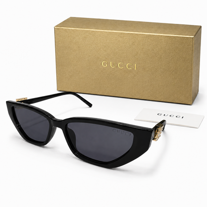 Gucci Crystal Hinge Cat-Eye Sunglasses – Glossy Black