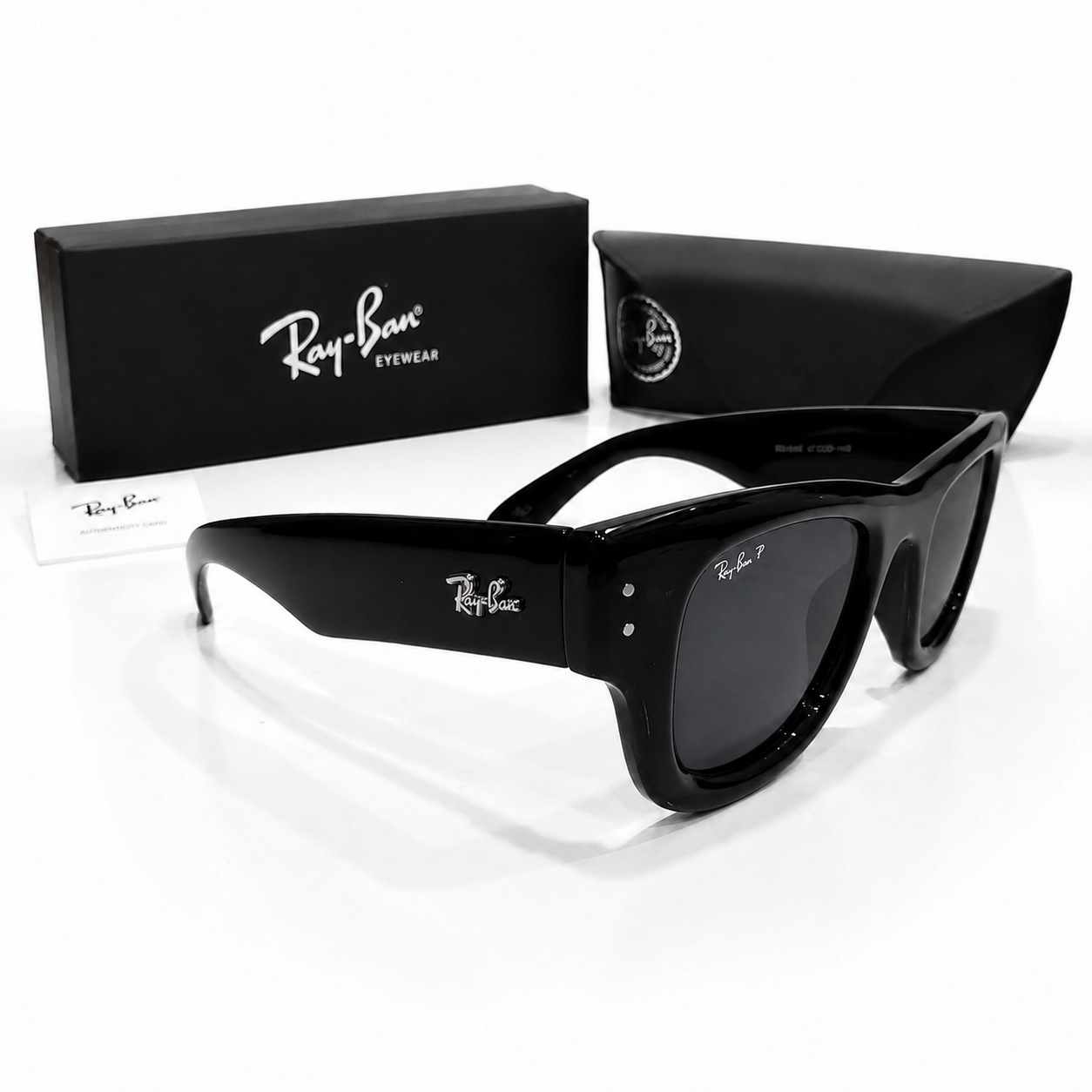 Ray-Ban Bold Shield Square Sunglasses – Glossy Black