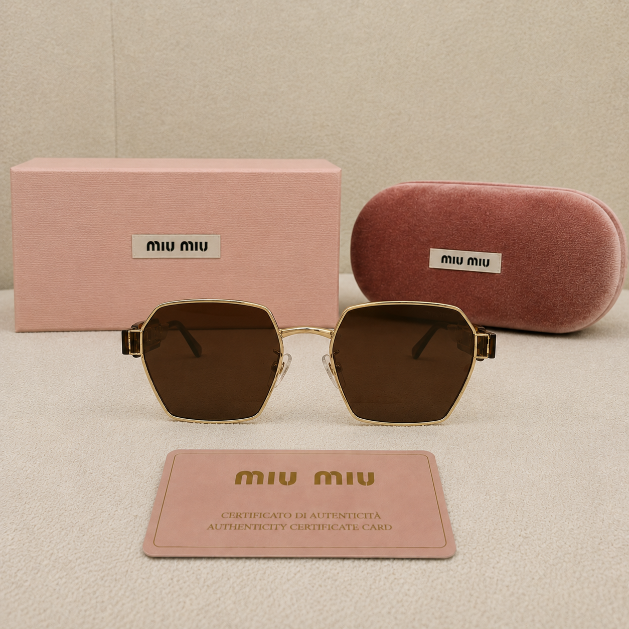 Miu Miu Luxe Geometric Metal Sunglasses