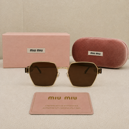 Miu Miu Luxe Geometric Metal Sunglasses
