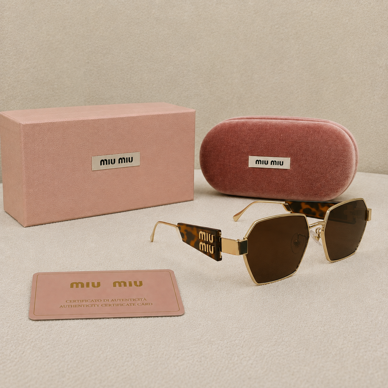 Miu Miu Luxe Geometric Metal Sunglasses