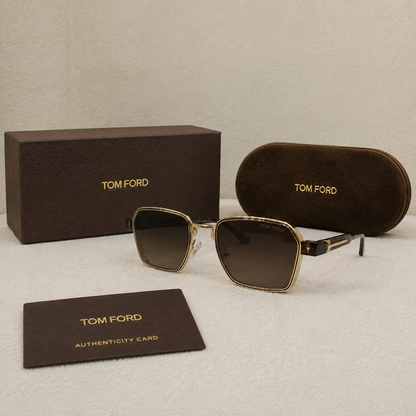 Tom Ford Luxe Square Metal Sunglasses
