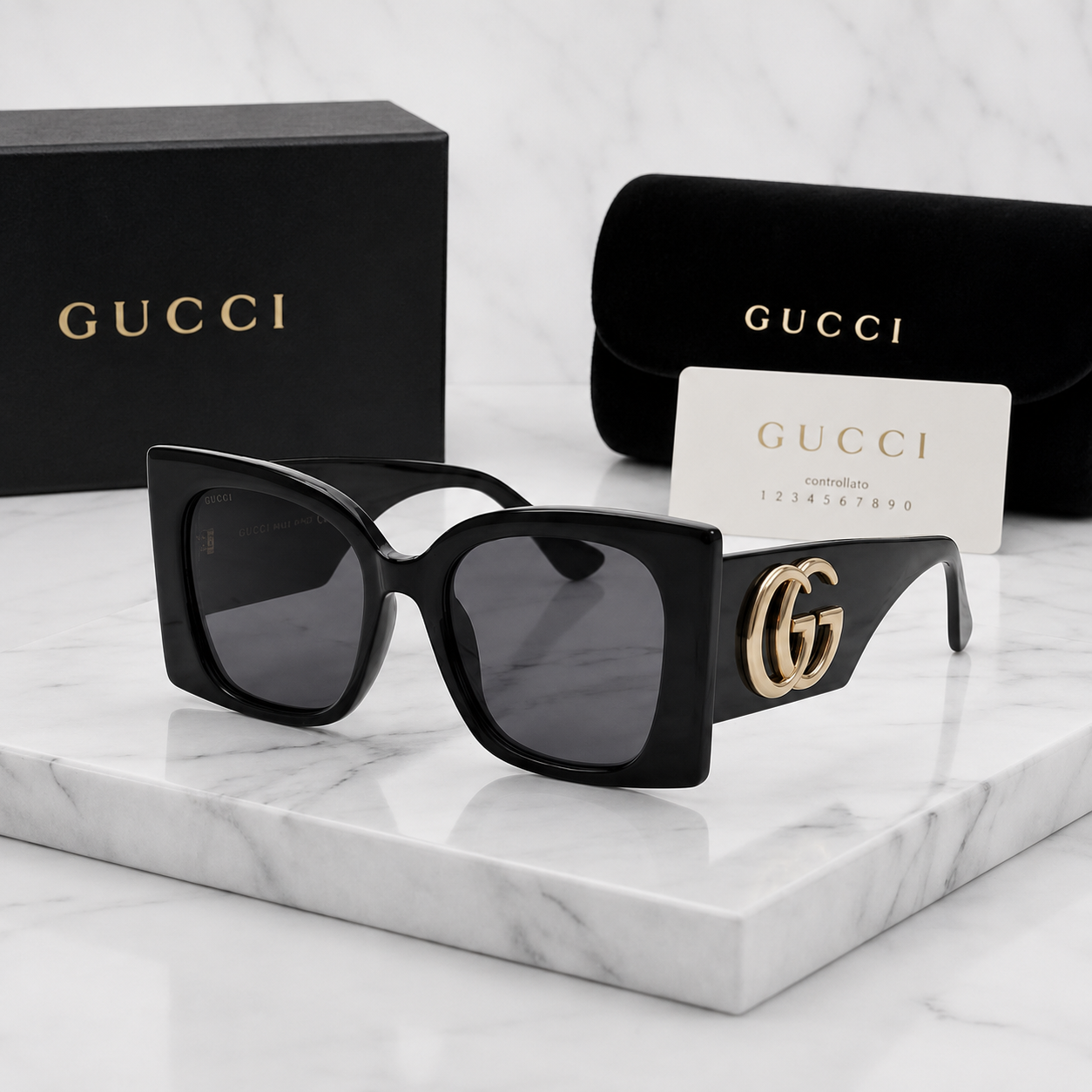 Gucci Oversized Square Logo Sunglasses
