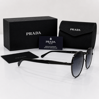 Prada Milano Round Classic Gradient Sunglasses