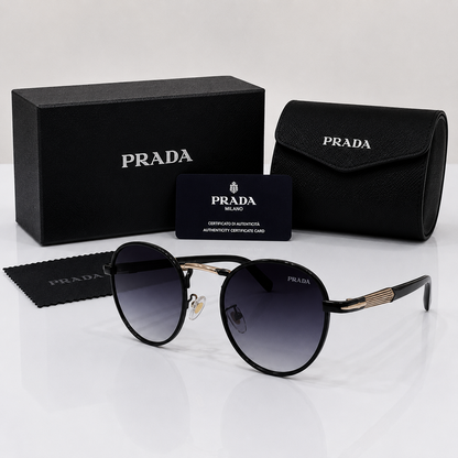 Prada Milano Round Classic Gradient Sunglasses