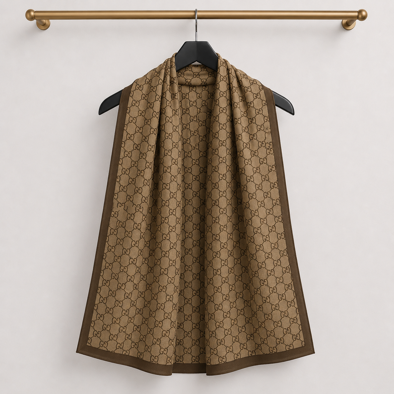 Gucci GG Monogram Classic Luxury Stole – Brown