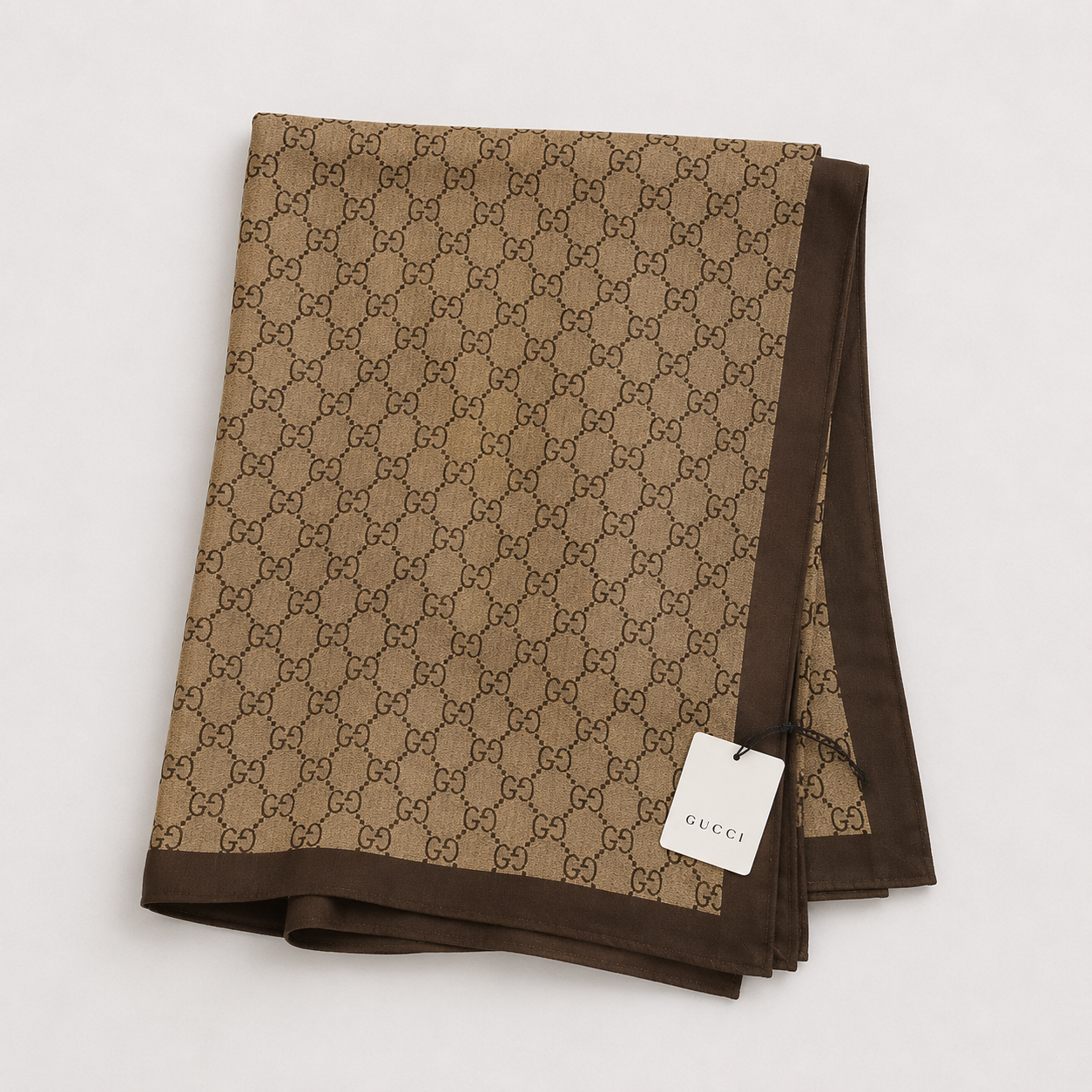 Gucci GG Monogram Classic Luxury Stole – Brown